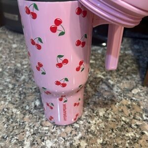 Pink Cherry Print Tumbler